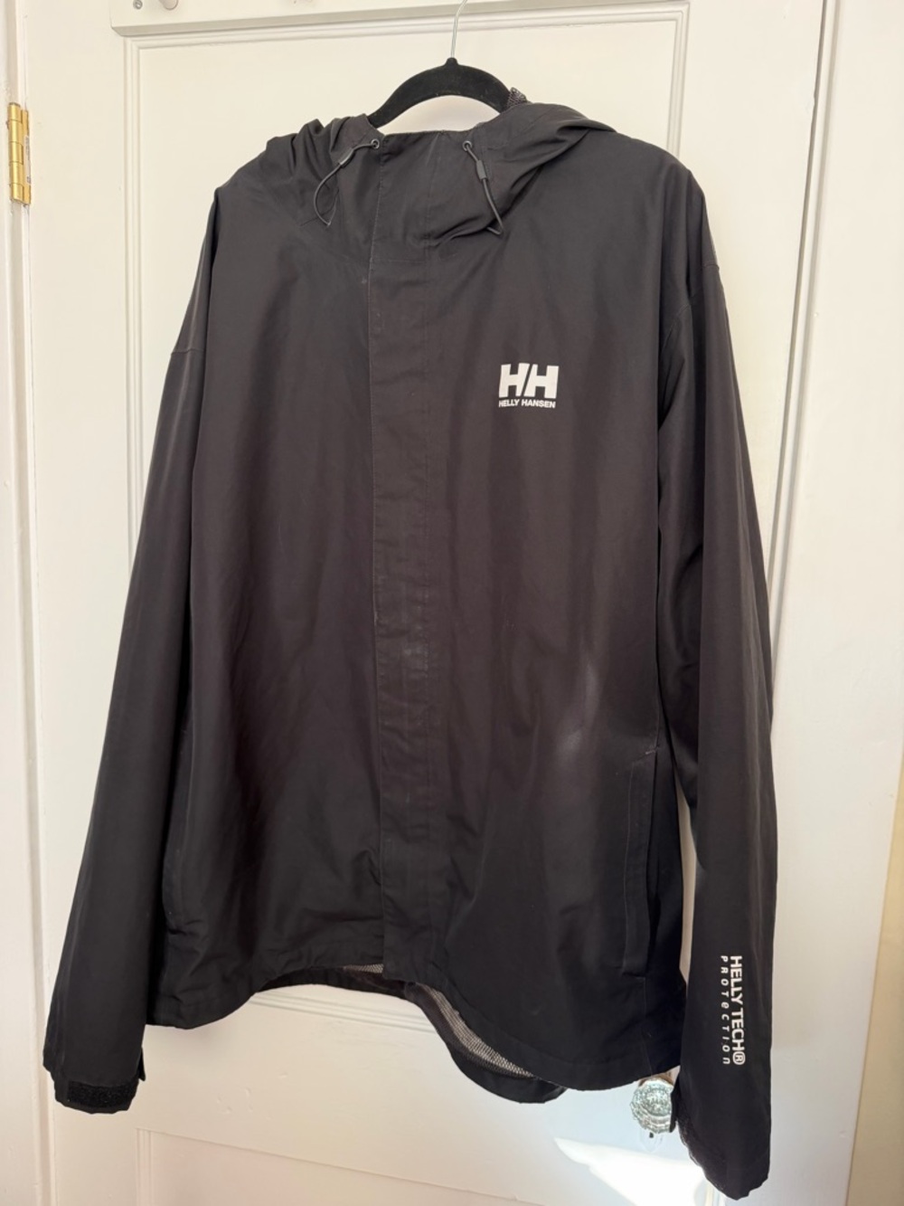 Helly Hansen Black Hooded Raincoat with HH Logo